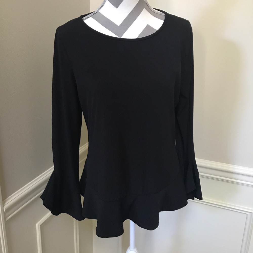 Laundry by Shelli Segal ruffle trim blouse.